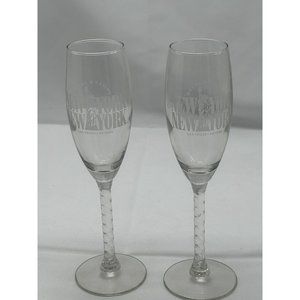 2 New York New York champagne glasses